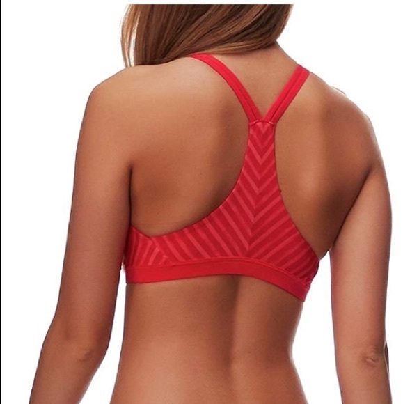 QUICK-DRY HAZARD HIGH NECK SURF STRIPED RED TOP - Picture 4 of 7